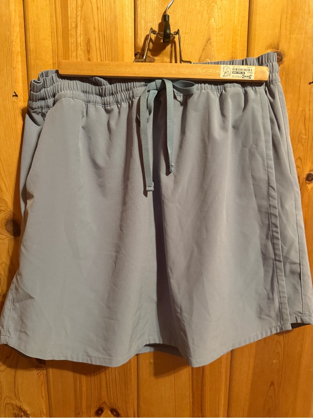 Womans Drawstring Athletic Skirt - Light Blue/Gray